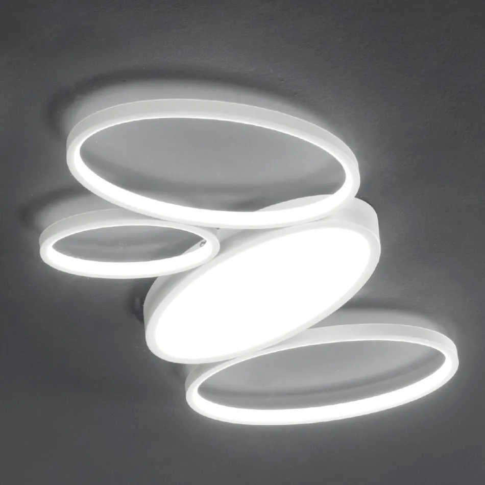 Plafoniera modernă cu LED cu intensitate reglabilă din metal alb sau auriu - Raissa Viadurini