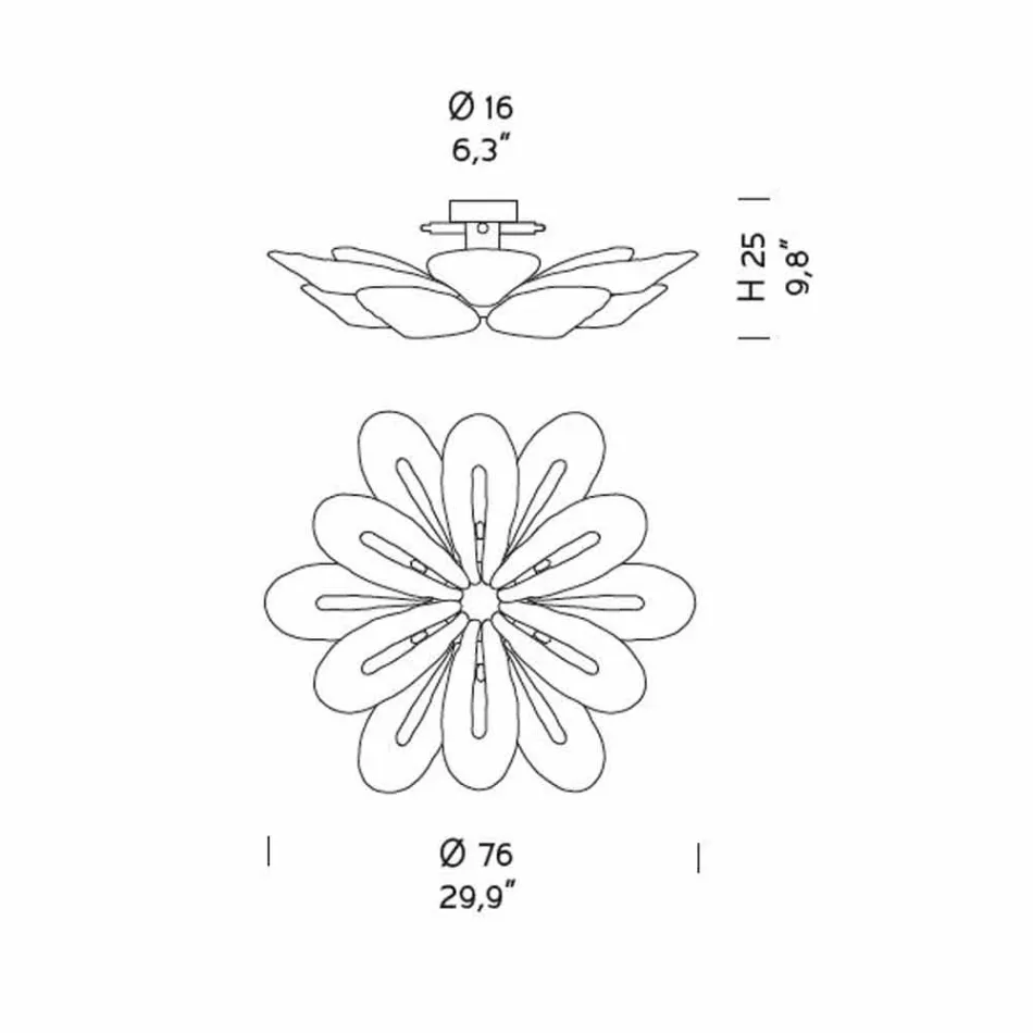 Lampă de tavan modernă din sticlă venețiană Fabricată manual în Italia - Minos Viadurini