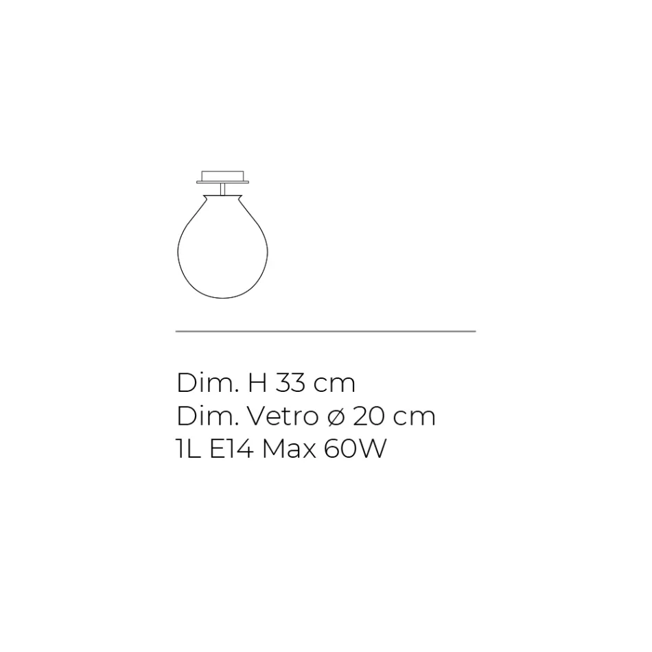 Lampă de tavan mică în diverse finisaje din sticlă venețiană, fabricată în Italia - Iride Viadurini