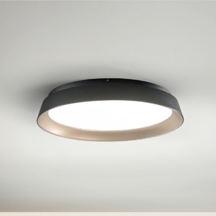 Plafoniera rotunda LED cu design modern din metal negru si auriu - Rondola Viadurini