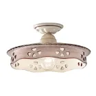 Plafoniera vintage din ceramica si fier lucrat manual 2 marimi - Alessandria Viadurini