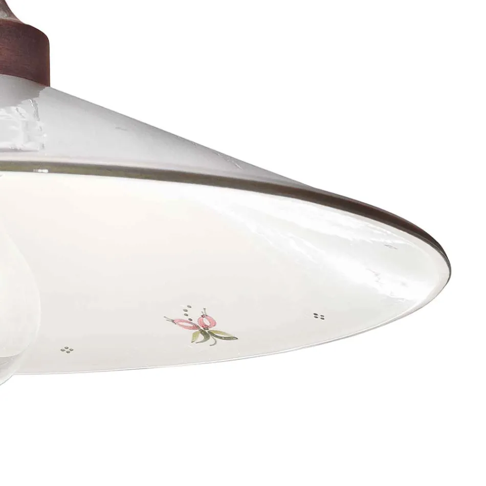 Plafoniera Vintage din Ceramica si Fier lucrat manual in 3 Marimi - Asti Viadurini