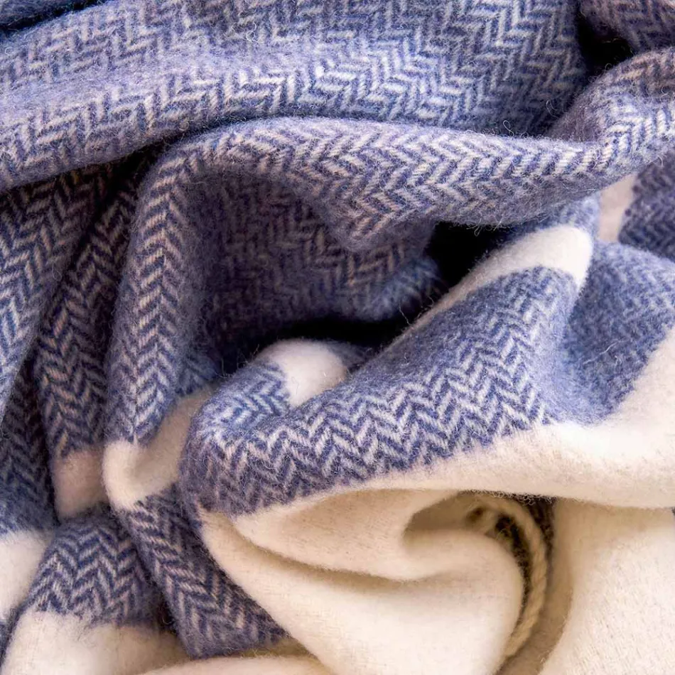 Plaid din amestec de lână ultra-moale și pufos, fabricat în Italia - Caldoso Viadurini