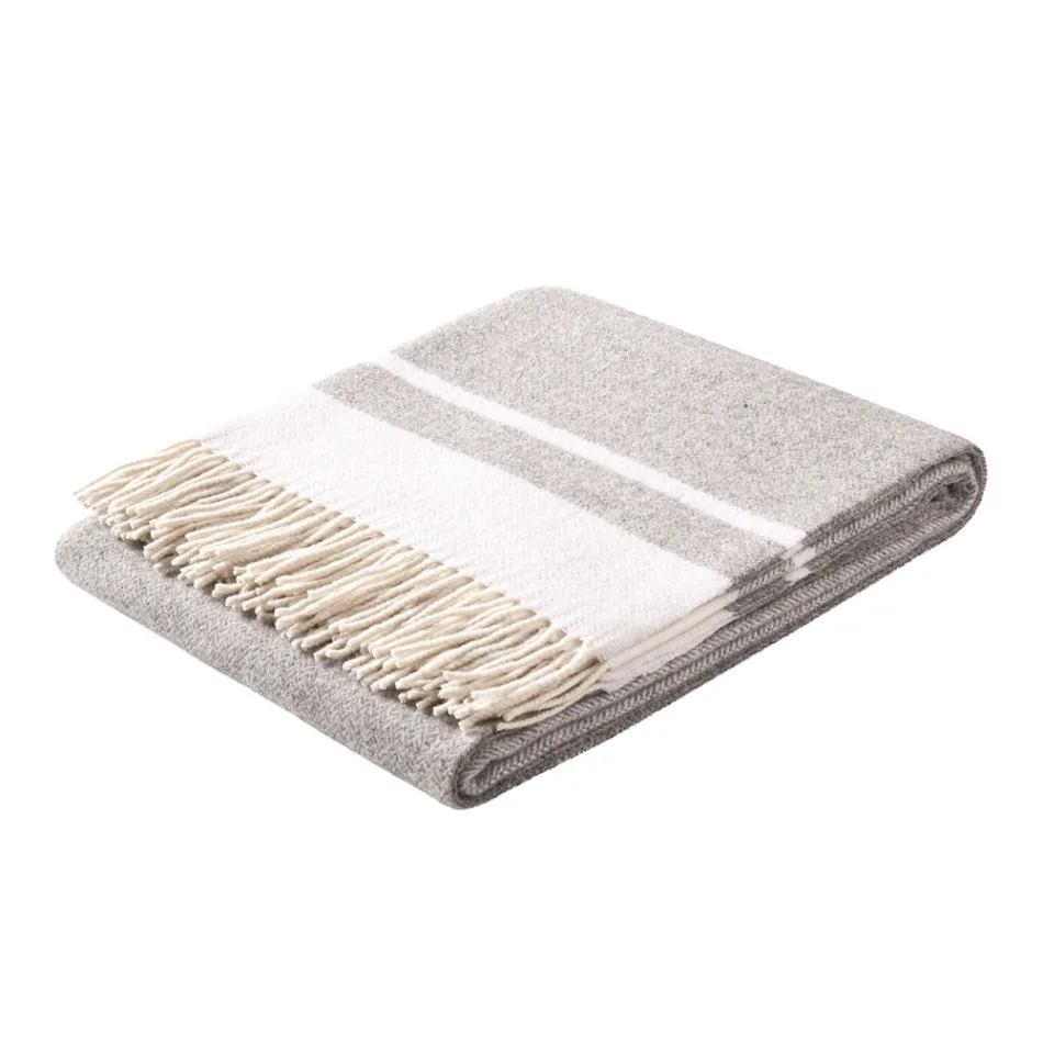 Plaid din amestec de lână ultra-moale și pufos, fabricat în Italia - Caldoso Viadurini