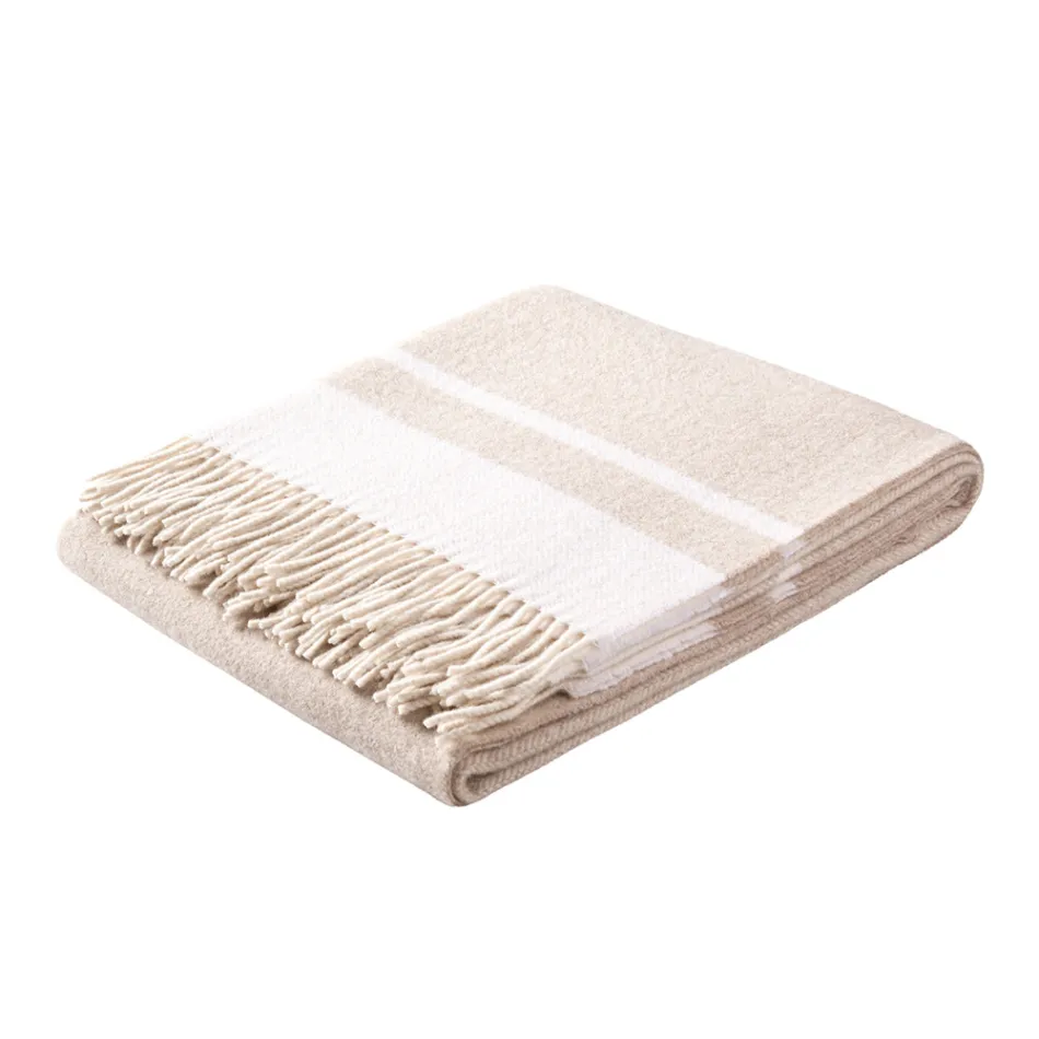 Plaid din amestec de lână ultra-moale și pufos, fabricat în Italia - Caldoso Viadurini