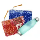 Pochette artistică imprimată manual, bucată unică din bumbac, 2 bucăți - Viadurini by Marchi Viadurini