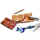 Pochette artistică imprimată manual, bucată unică din bumbac, 2 bucăți - Viadurini by Marchi Viadurini