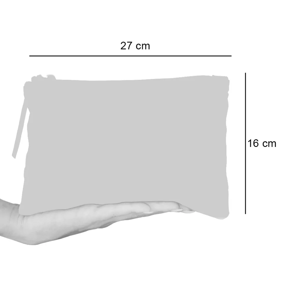 Pochette artistică imprimată manual, bucată unică din bumbac, 2 bucăți - Viadurini by Marchi Viadurini