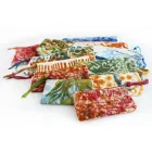 Pochette artistică imprimată manual, bucată unică din bumbac, 2 bucăți - Viadurini by Marchi Viadurini