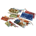 Pochette artistică imprimată manual, bucată unică din bumbac, 2 bucăți - Viadurini by Marchi Viadurini