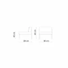 Fotoliu central modular pentru exterior în metal și țesătură fabricat în Italia - Cola Viadurini