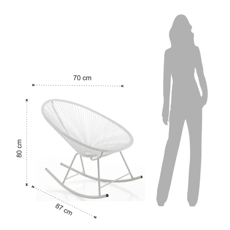 Fotoliu balansoar pentru interior și exterior din metal - Elio Viadurini