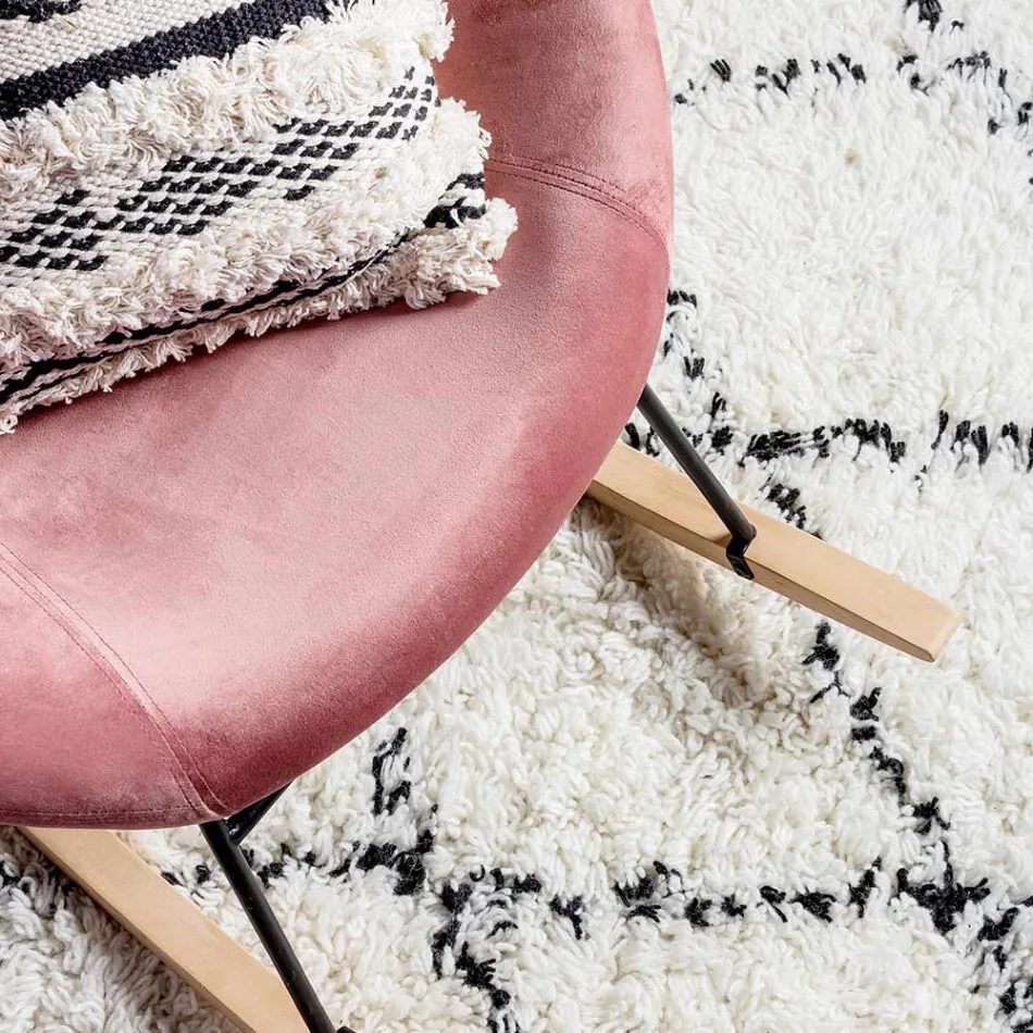 Fotoliu balansoar tapitat cu efect de catifea design scandinav - Pippy Viadurini