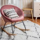 Fotoliu balansoar tapitat cu efect de catifea design scandinav - Pippy Viadurini