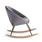 Fotoliu balansoar tapitat cu efect de catifea design scandinav - Pippy Viadurini