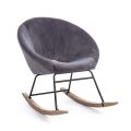 Fotoliu balansoar tapitat cu efect de catifea design scandinav - Pippy