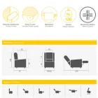 Scaun ridicator cu 2 motoare si functii de ridicare/relaxare/pat Made in Italy - Giorgia Viadurini