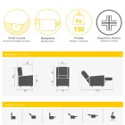 Fotoliu Lift cu Funcții Lift, Relax și Pat Made in Italy - Talita Viadurini