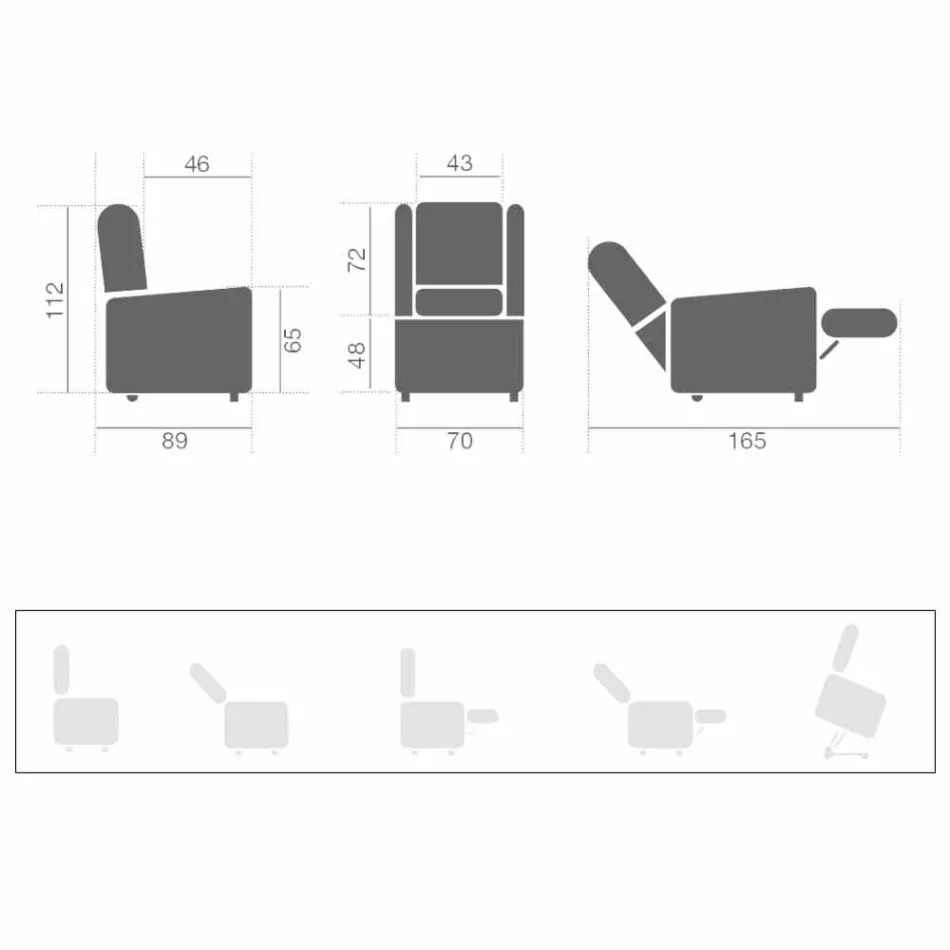 Fotoliu Lift Relax cu mișcare pe roți cu 2 motoare - Juliette Viadurini