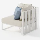 Fotoliu de exterior colț dreapta din aluminiu și curele Made in Italy - Juliediv Viadurini