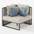 Fotoliu de exterior colț dreapta din aluminiu și curele Made in Italy - Juliediv Viadurini