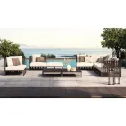 Fotoliu de exterior colț dreapta din aluminiu și curele Made in Italy - Juliediv Viadurini