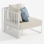 Fotoliu de exterior colț stânga din aluminiu și curele Made in Italy - Juliediv Viadurini