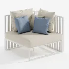 Fotoliu de exterior colț stânga din aluminiu și curele Made in Italy - Juliediv Viadurini