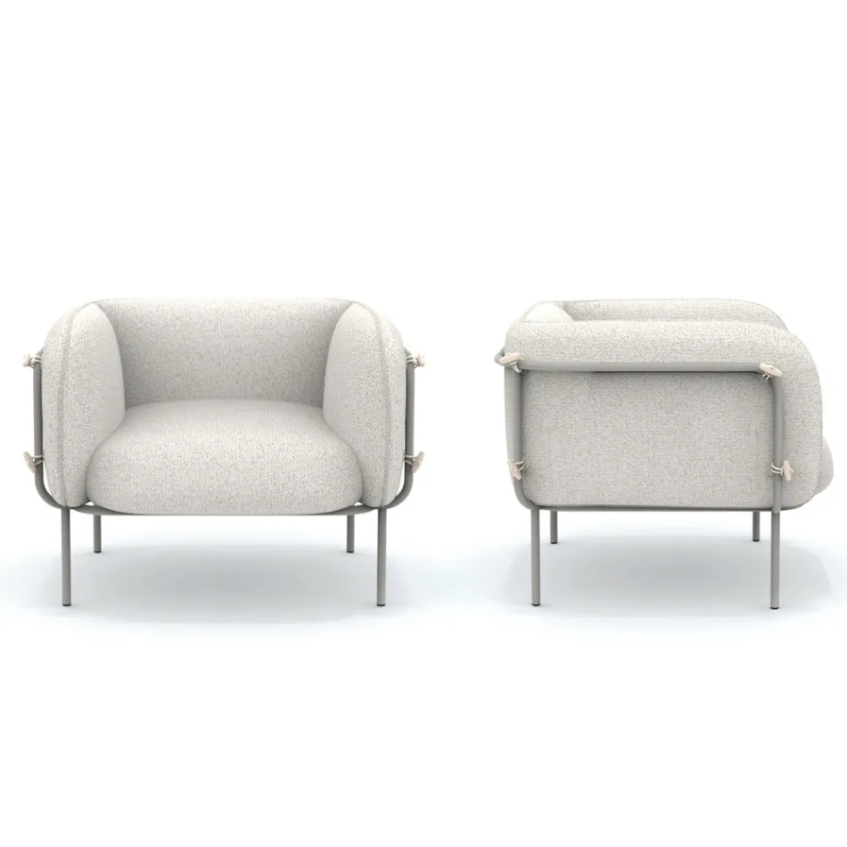 Fotoliu Jos Exterior cu Sezut Captusit Made in Italy - Jardiniera Viadurini