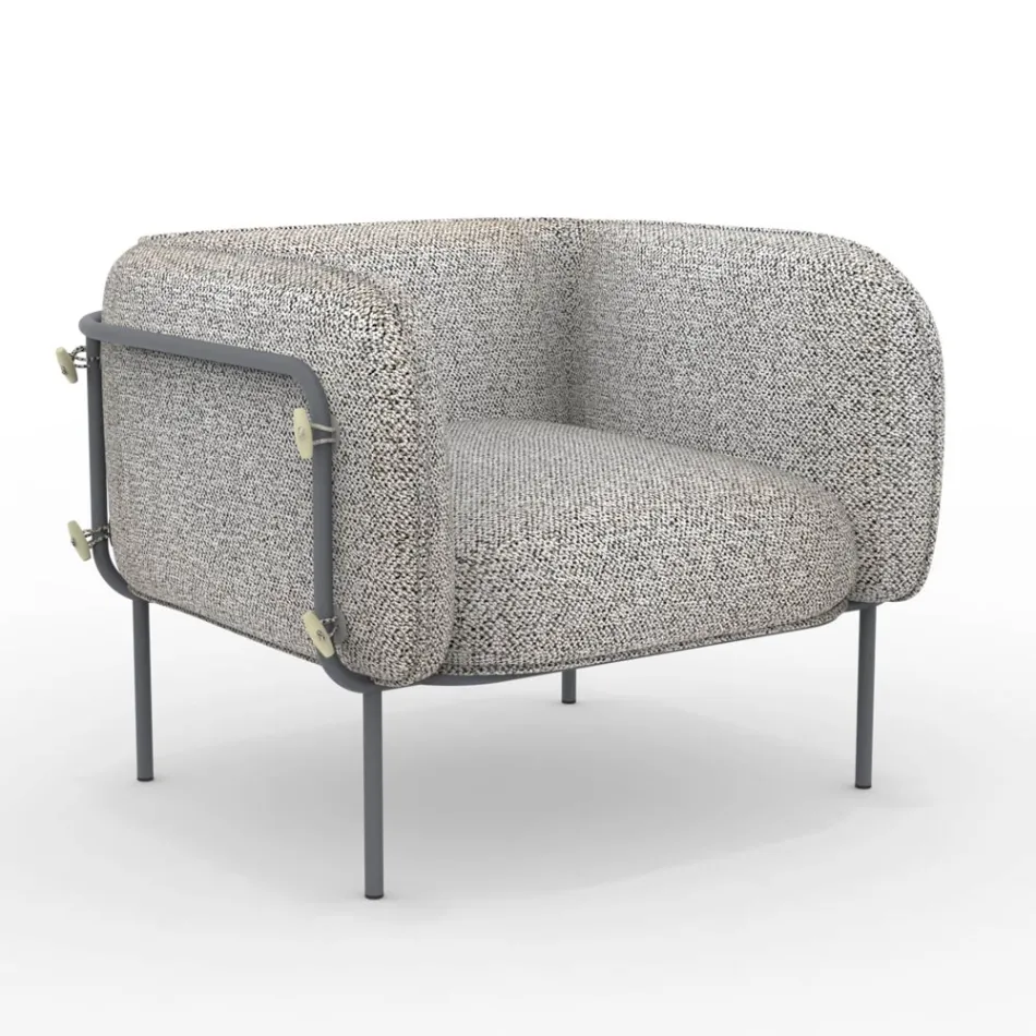 Fotoliu Jos Exterior cu Sezut Captusit Made in Italy - Jardiniera Viadurini