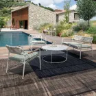 Fotoliu de grădină redus din aluminiu și spătar din frânghie - Resplendent Viadurini