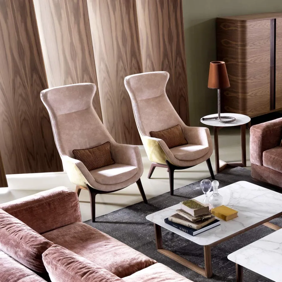 Fotoliu Bergére din țesătură de design Grilli Wilde fabricat în Italia Viadurini