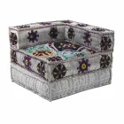Fotoliu Chaise Longue de design etnic în bumbac patchwork, pentru living - fibră Viadurini
