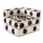 Fotoliu Chaise Longue de design etnic în bumbac patchwork, pentru living - fibră Viadurini