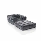Fotoliu Etnic Design Chaise Longue în catifea gri sau albastru - fibră Viadurini
