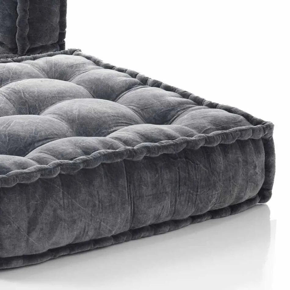 Fotoliu Etnic Design Chaise Longue în catifea gri sau albastru - fibră Viadurini