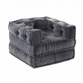 Fotoliu Etnic Design Chaise Longue în catifea gri sau albastru - fibră