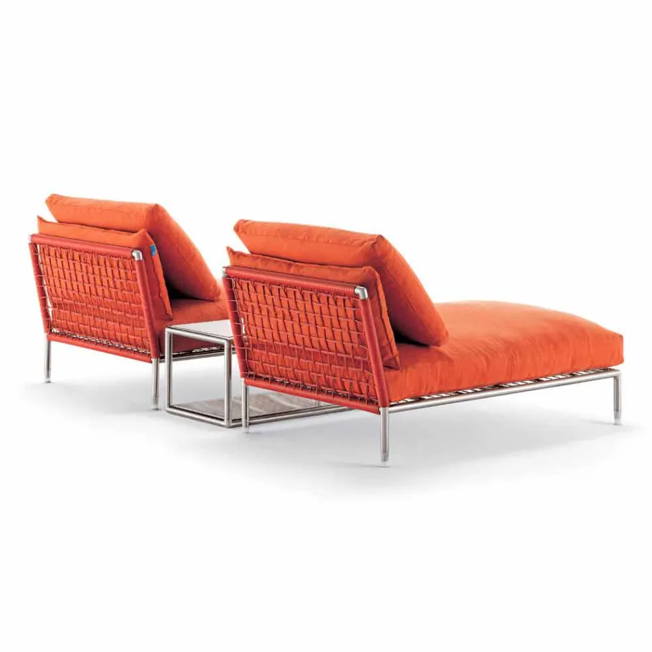 Fotoliu modern Chaise Longue pentru grădină Made in Italy - Ontario1 Viadurini