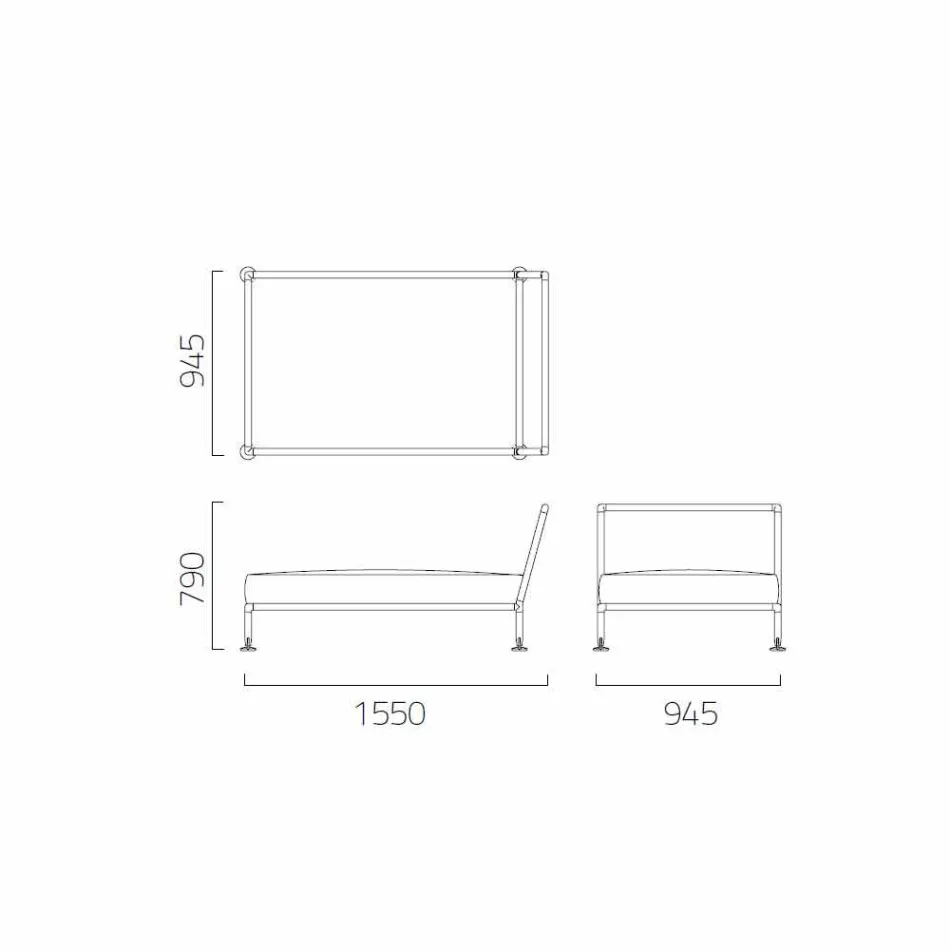 Fotoliu modern Chaise Longue pentru grădină Made in Italy - Ontario1 Viadurini