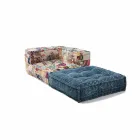 Fotoliu Chaise Longue din bumbac Patchwork pentru Lounge Design Etnic - Fibră Viadurini
