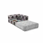 Fotoliu Chaise Longue din bumbac Patchwork pentru Lounge Design Etnic - Fibră Viadurini