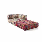 Fotoliu Chaise Longue din bumbac Patchwork pentru Lounge Design Etnic - Fibră Viadurini