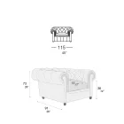 Fotoliu Clasic cu Picioare In Forma de Ceapa din Lemn de Fag Made in Italy - Spassoso Viadurini