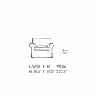 Fotoliu clasic de living tapițat în țesătură Made in Italy - Andromeda Viadurini