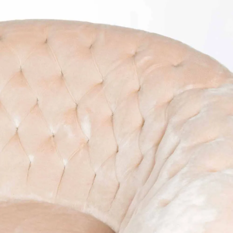 fotoliu prelucrat matlasat blană faux Balma Viadurini