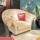 fotoliu prelucrat matlasat blană faux Balma Viadurini