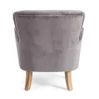 Fotoliu Clasic din Lemn si Sezut Captusit din Bumbac Matlasat - Monny Viadurini