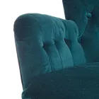 Fotoliu Clasic din Lemn si Sezut Captusit din Bumbac Matlasat - Monny Viadurini