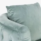 Fotoliu Clasic din Lemn Tapițat cu Efect de Catifea Homemotion - Nichy Viadurini