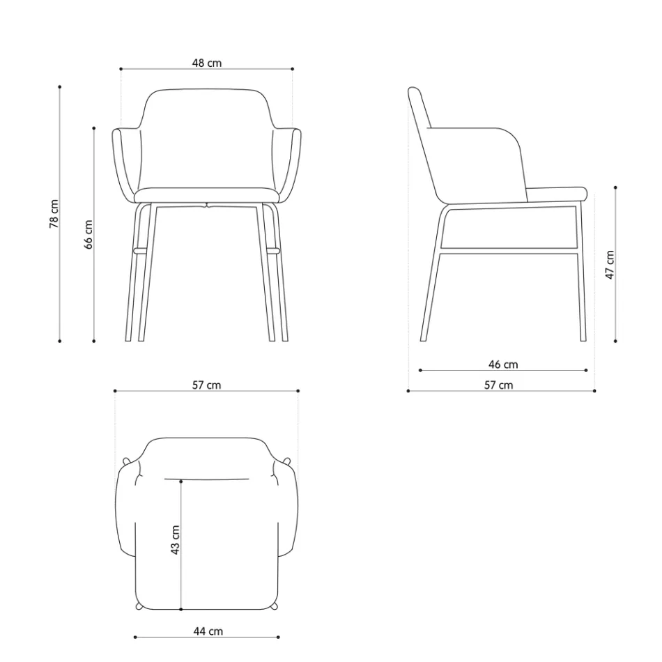 Fotoliu colorat de inalta calitate din stofa si metal Made in Italy - Molde Viadurini